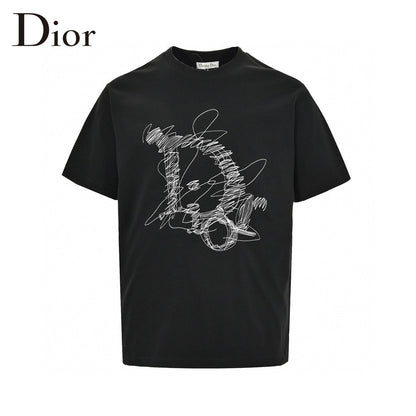 T-shirt Dior à motif griffonné (noir)