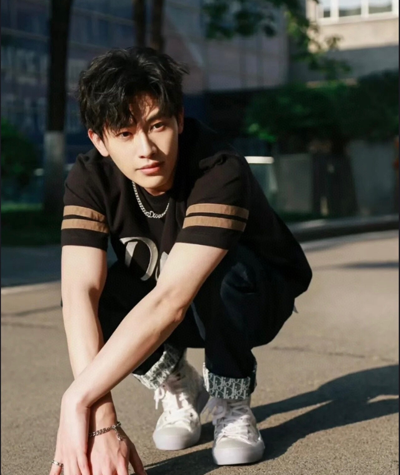 T-shirt Dior à logo script (noir)