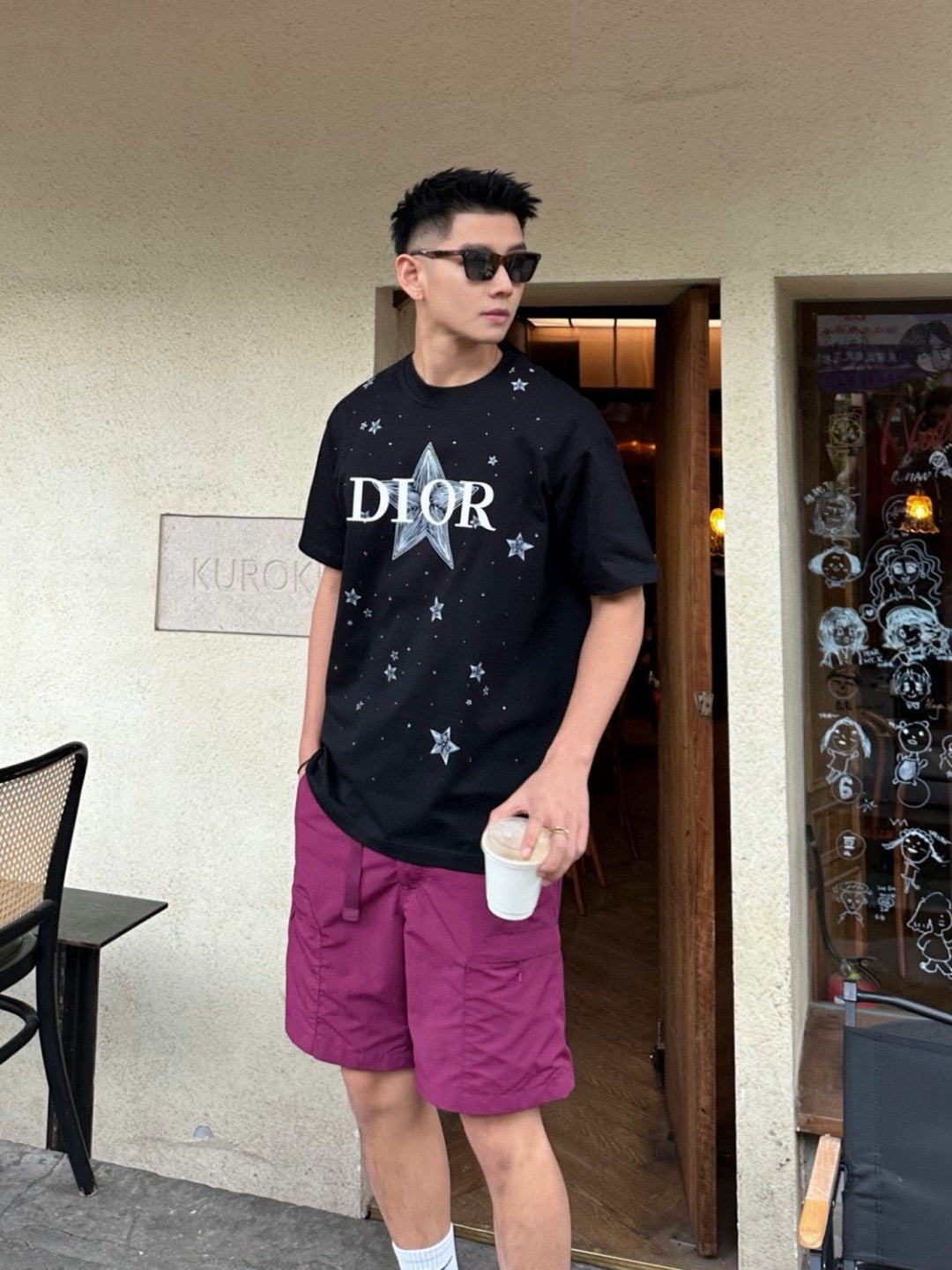 T-shirt noir Dior Star Graphic