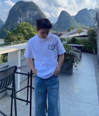 T-shirt Dior avec logo CD floral