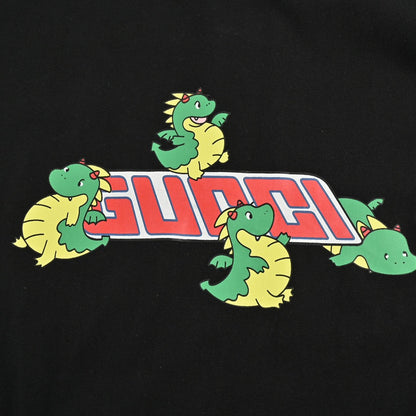 T-shirt noir Gucci à motif dinosaure