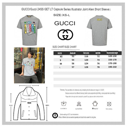 T-shirt Gucci à motif dessin animé (gris)