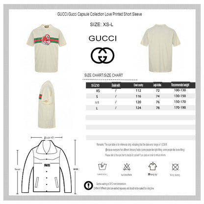 T-shirt Gucci crème à motif cœur