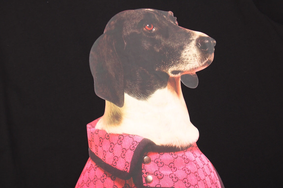 T-shirt Gucci à imprimé chien noir