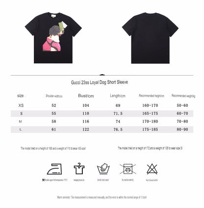 T-shirt Gucci à imprimé chien noir