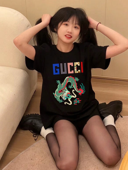 T-shirt Gucci à motif dragon (noir)