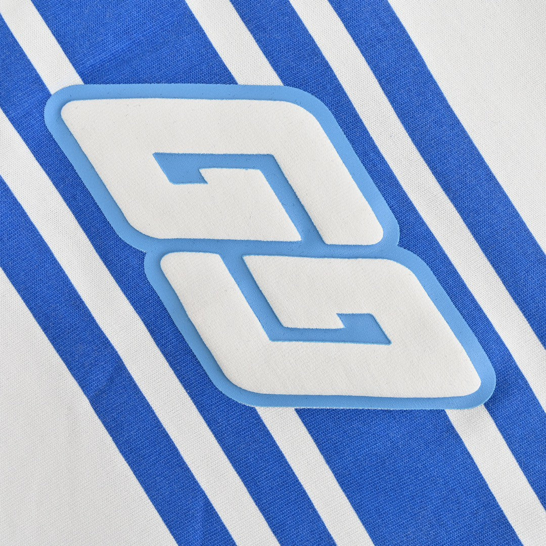 T-shirt blanc à rayures bleues Gucci GG