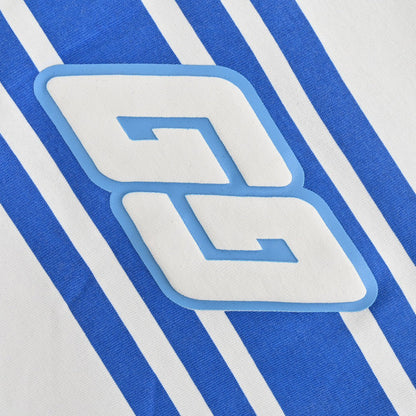 T-shirt blanc à rayures bleues Gucci GG