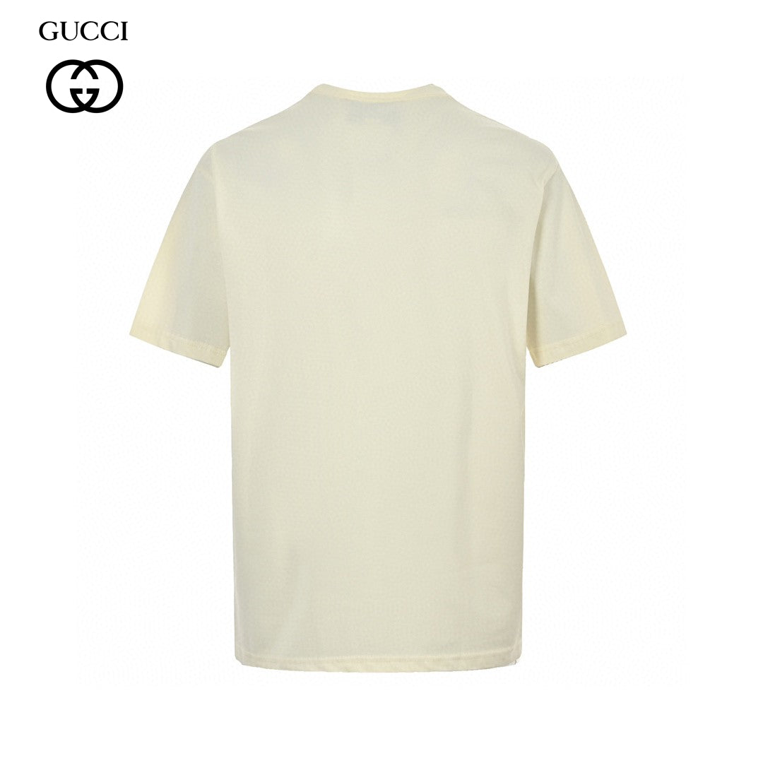 T-shirt crème à motif Gucci