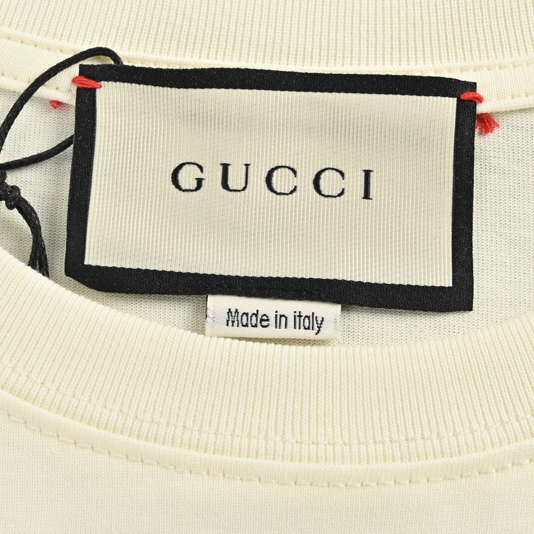 T-shirt crème à motif Gucci