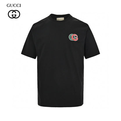 T-shirt noir Gucci à motif GG entrelacé