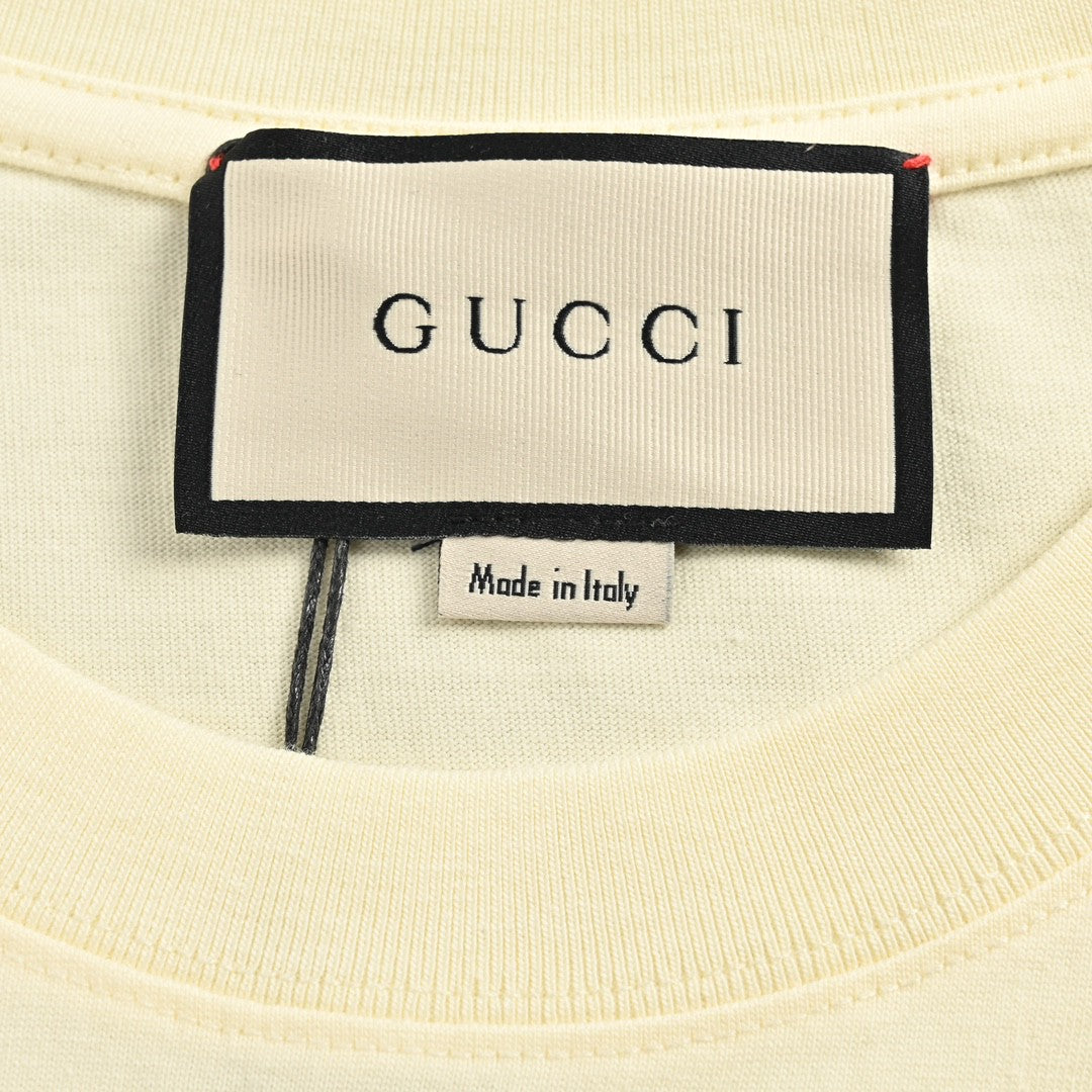 T-shirt crème Gucci à motif GG entrelacé