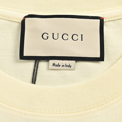 T-shirt crème Gucci à motif GG entrelacé