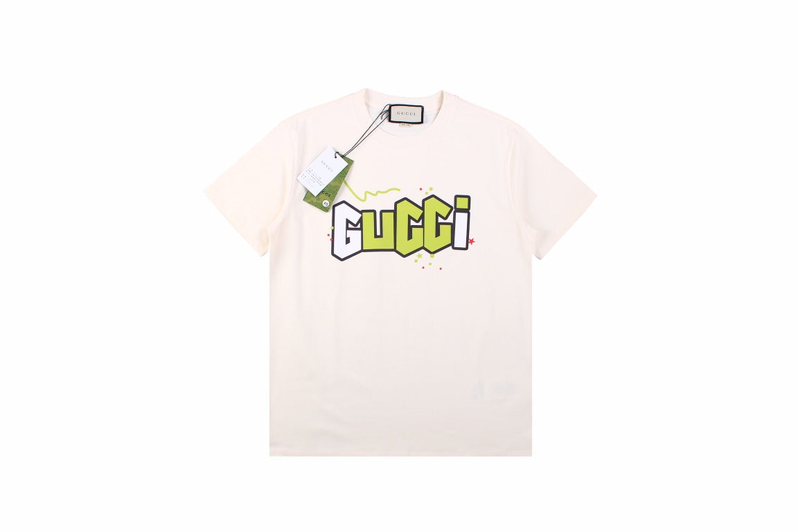 T-shirt Gucci à logo éclair couleur crème