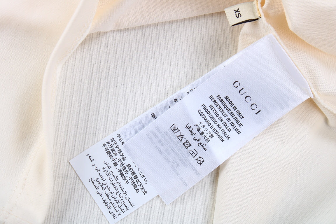 T-shirt Gucci à logo éclair couleur crème