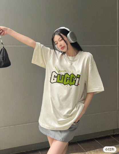 T-shirt Gucci à logo éclair couleur crème