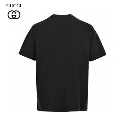 T-shirt noir Gucci à motif snowboarder
