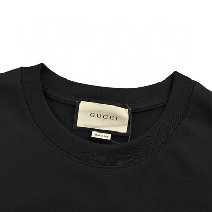 T-shirt noir Gucci à motif snowboarder