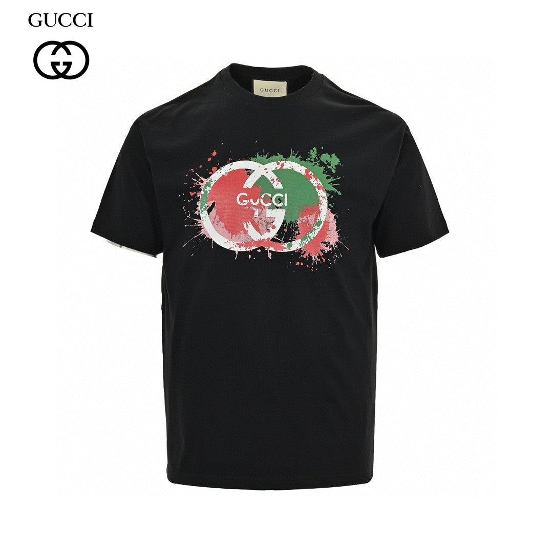 T-shirt Gucci à logo éclaboussé (noir)