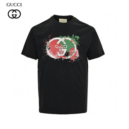 T-shirt Gucci à logo éclaboussé (noir)