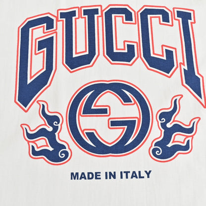 T-shirt blanc Gucci avec logo audacieux