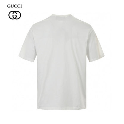 T-shirt blanc Gucci avec logo superposé