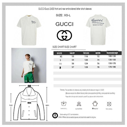 T-shirt blanc Gucci avec logo en écriture cursive