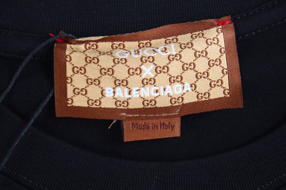 T-shirt noir GUCCI x BALENCIAGA à logo goutte