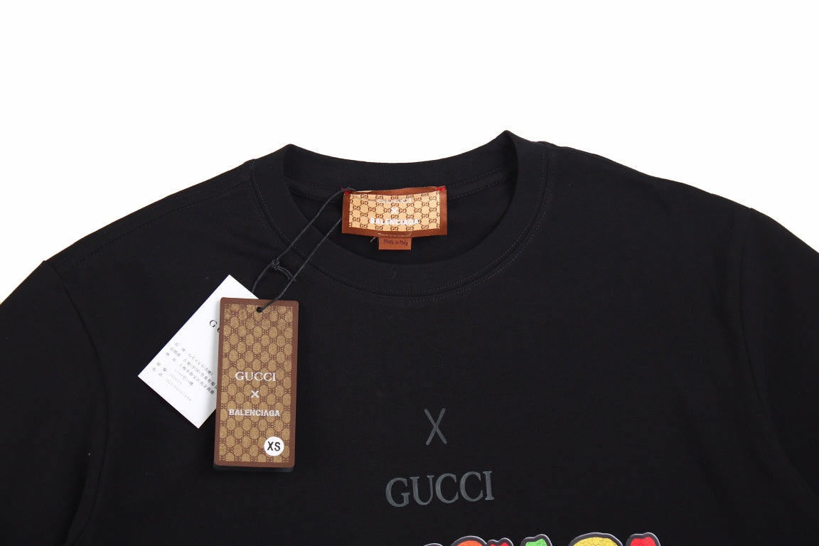 T-shirt noir GUCCI x BALENCIAGA à logo goutte