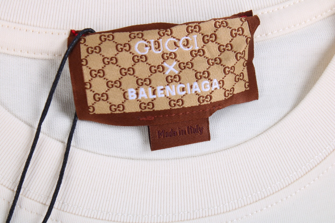 T-shirt GUCCI x BALENCIAGA DRIP LOGO CRÈME