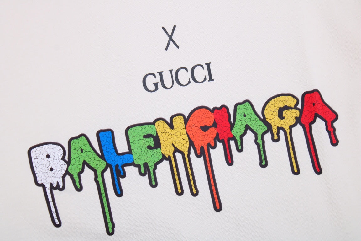 T-shirt GUCCI x BALENCIAGA DRIP LOGO CRÈME