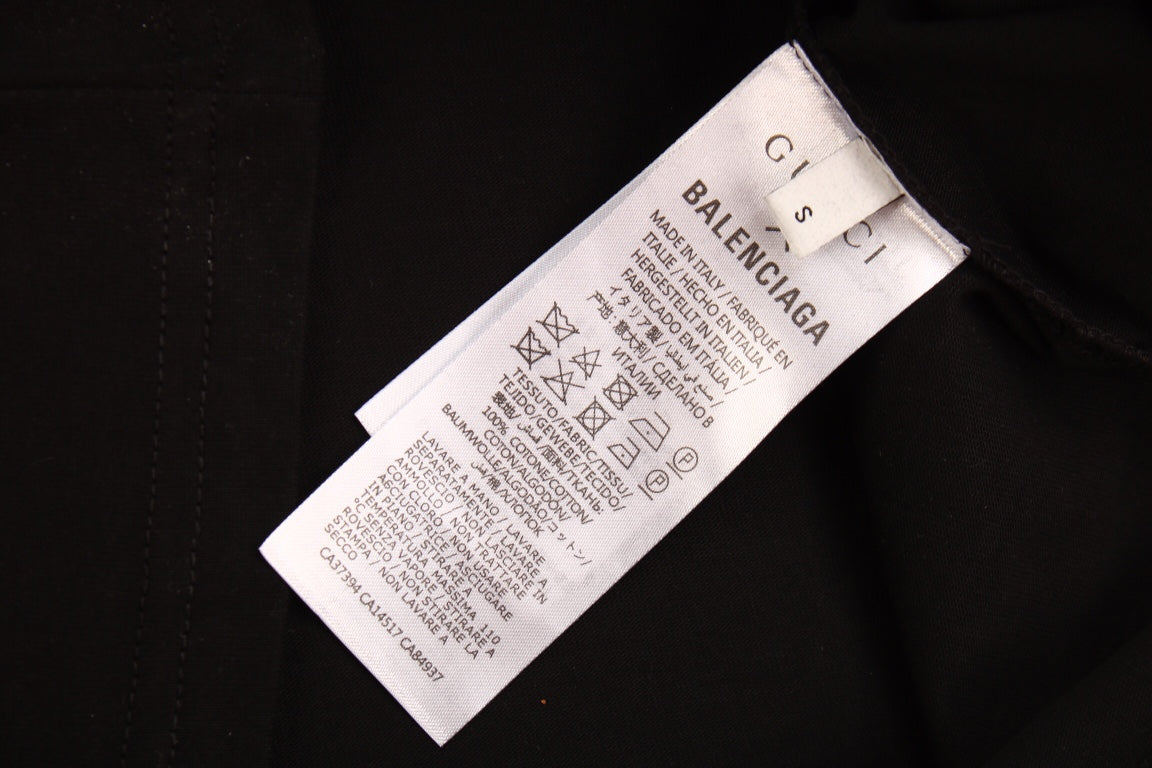 T-shirt noir GUCCI x BALENCIAGA à logo fleuri