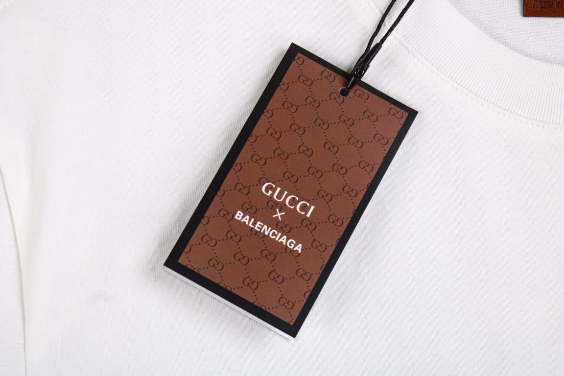 T-shirt blanc GUCCI x BALENCIAGA à logo floral