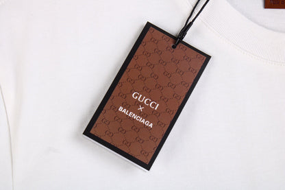 T-shirt blanc GUCCI x BALENCIAGA à logo floral