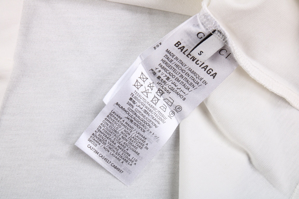 T-shirt blanc GUCCI x BALENCIAGA à logo floral