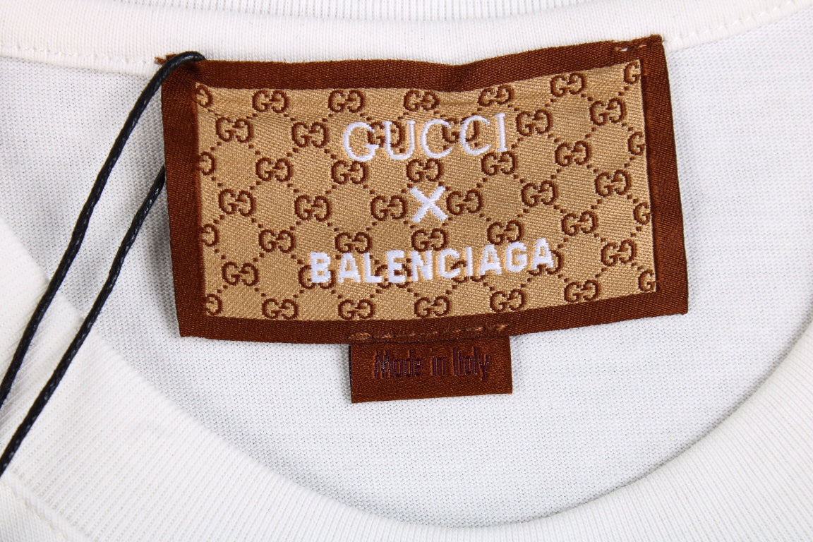 T-shirt blanc GUCCI x BALENCIAGA à logo floral