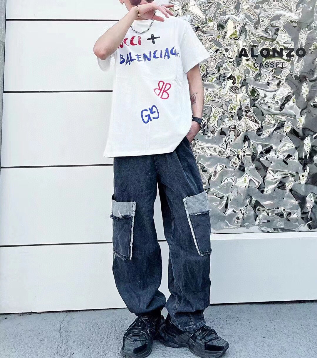 T-shirt blanc GUCCI x BALENCIAGA
