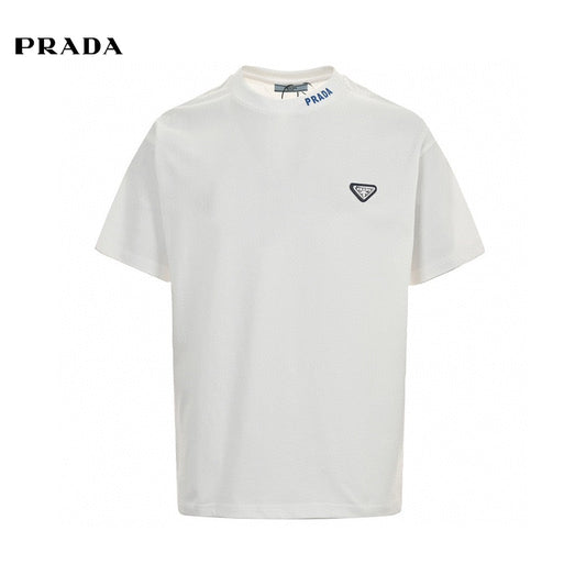 T-shirt à logo triangulaire Prada