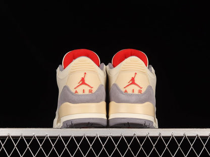 AIR JORDAN 3 RETRO SE MUSLIN/ROUGE UNIVERSITÉ/GRIS CIMENT/VOILE