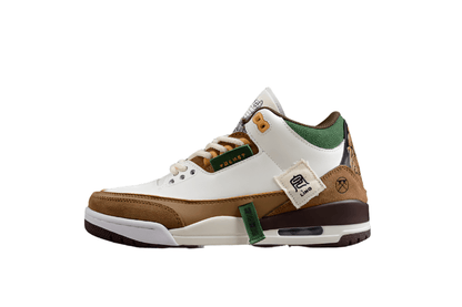 AIR JORDAN 3 SE BLANC/MARRON FONCÉ-VERT