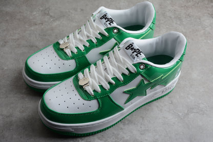 Baskets basses BAPE STA vertes et blanches