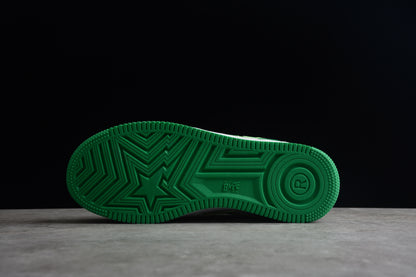 Baskets basses BAPE STA vertes et blanches