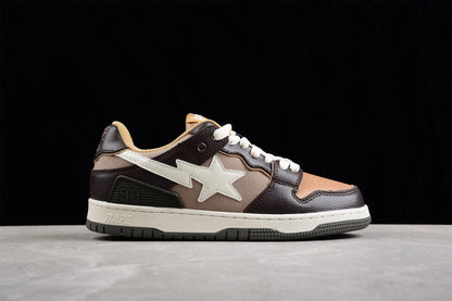 Baskets basses BAPE STA marron et beige