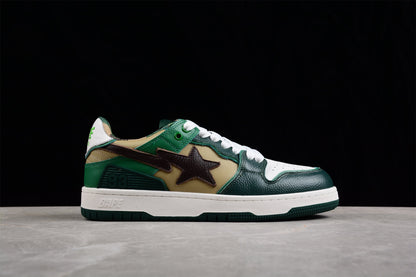 Baskets basses BAPE STA vertes et marron