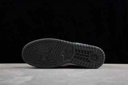 Baskets basses BAPE STA grises et vert fluo