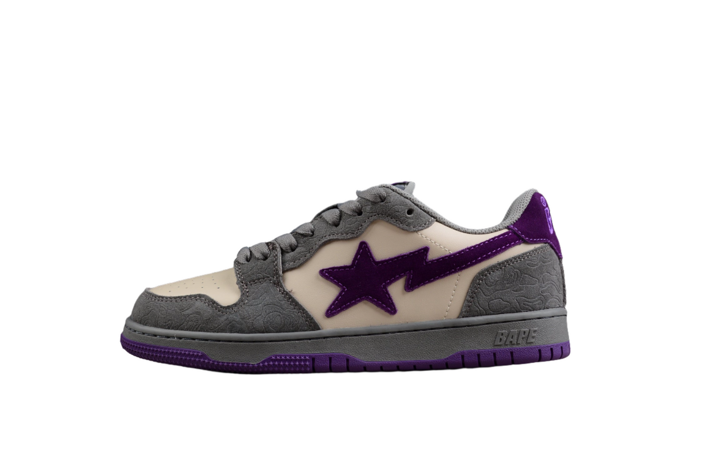 Baskets basses BAPE STA grises et violettes