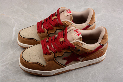 Baskets basses BAPE STA rouges et marron