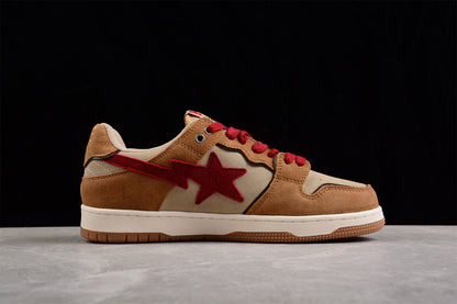 Baskets basses BAPE STA rouges et marron