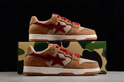 Baskets basses BAPE STA rouges et marron