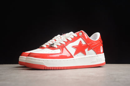 Baskets basses BAPE STA rouges et blanches